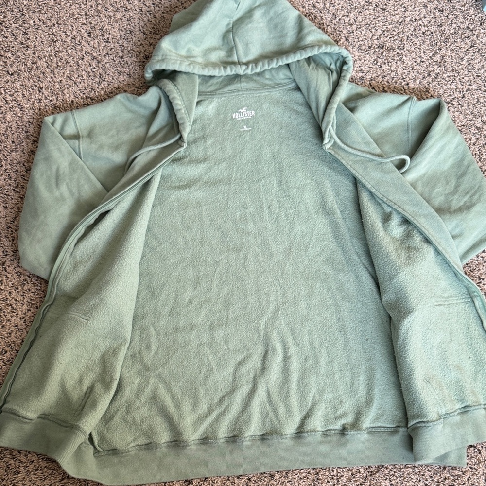 Hollister Olive Green Fleece Hoodie - Picture 4 of 4